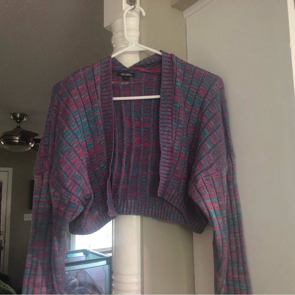 Purple Pink Blue Shrug Sweater